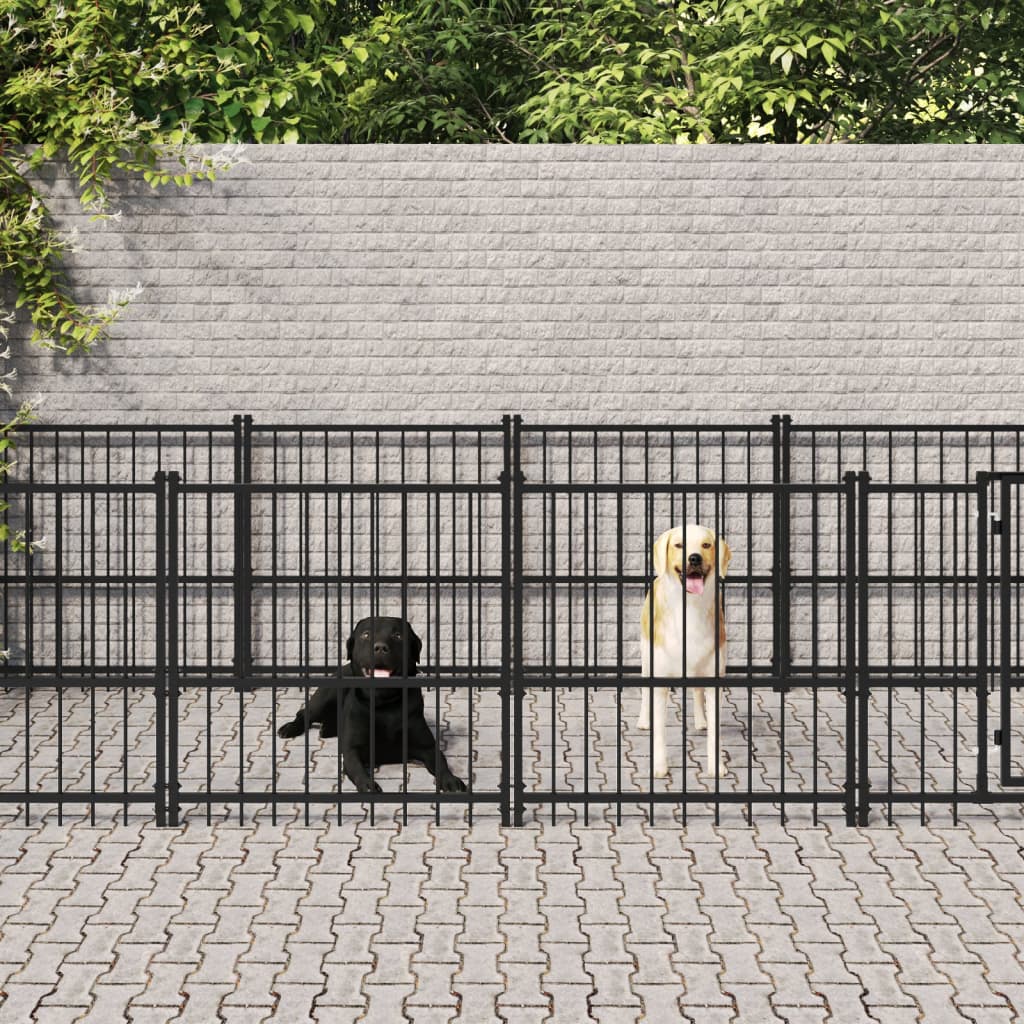 Hondenkennel voor buiten 13,14 m² staal