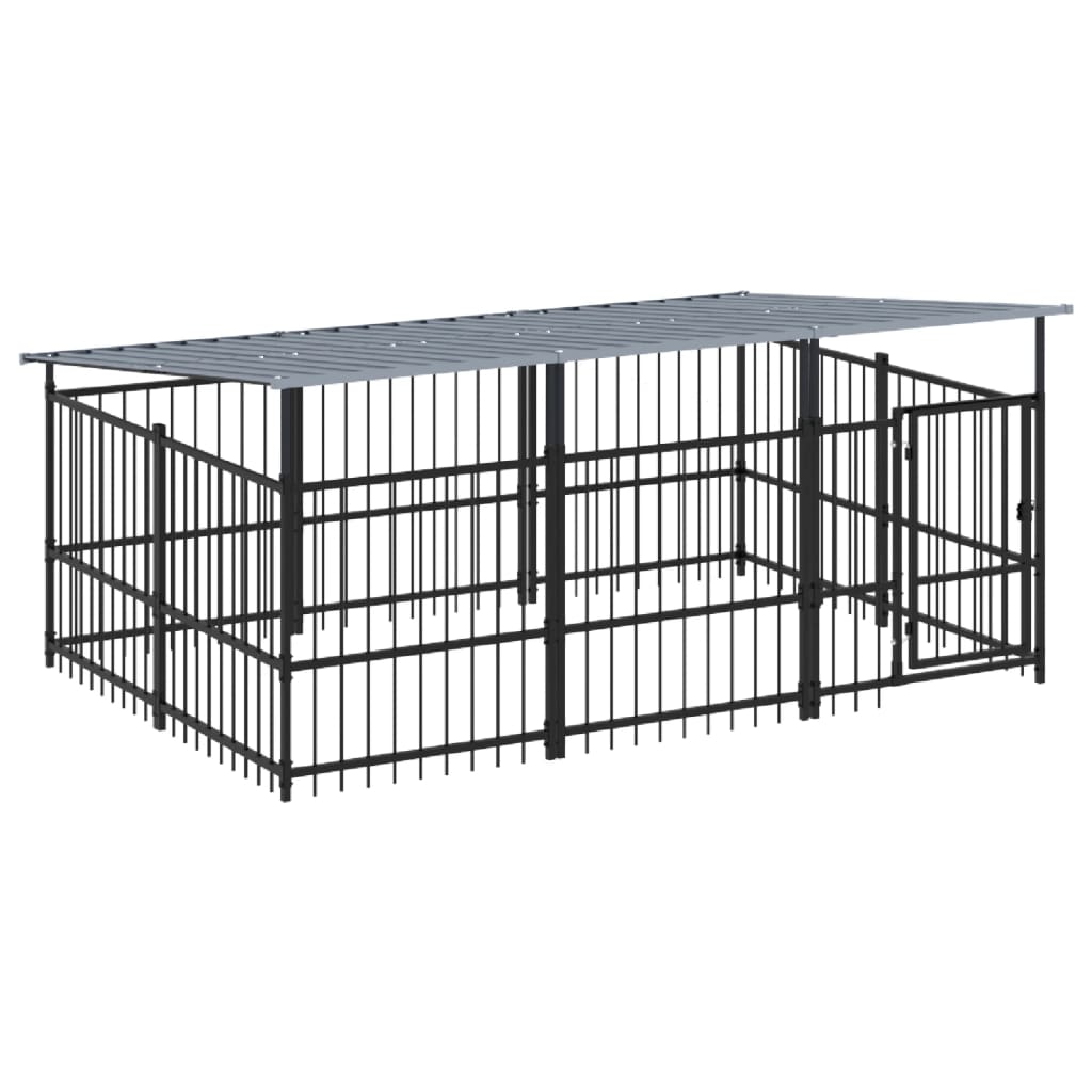 Hondenkennel met dak 5,63 m² staal