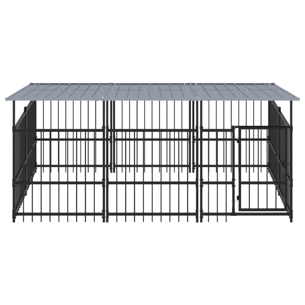 Hondenkennel met dak 5,63 m² staal