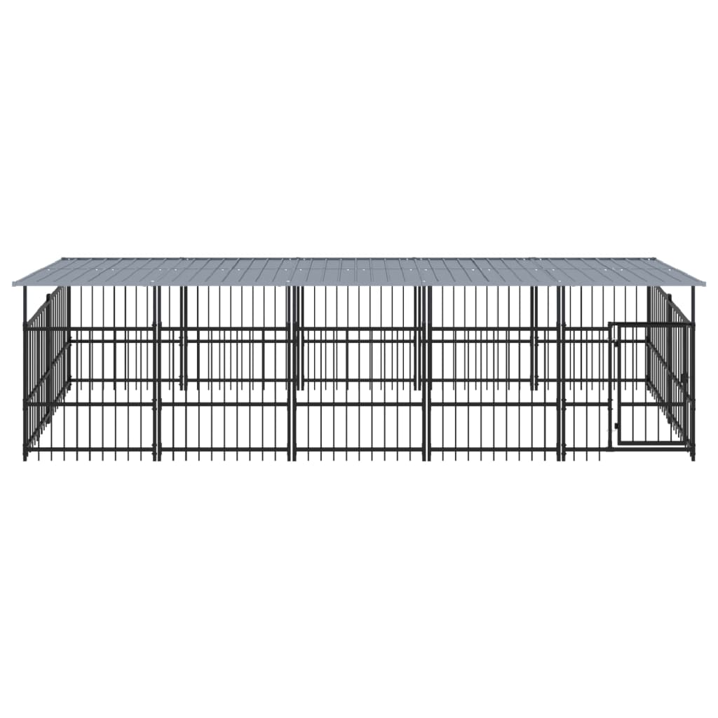 Hondenkennel met dak 9,38 m² staal