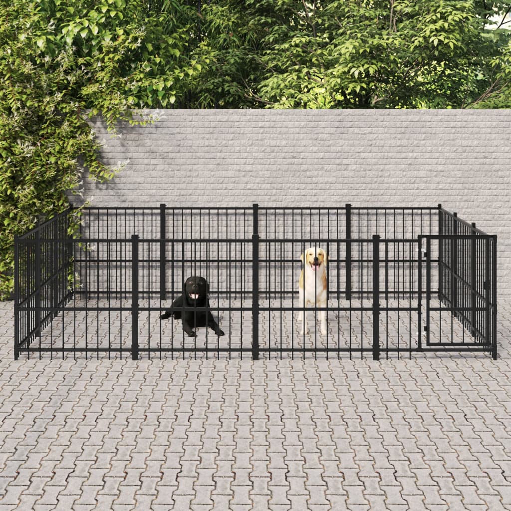 Hondenkennel voor buiten 11,58 m² staal