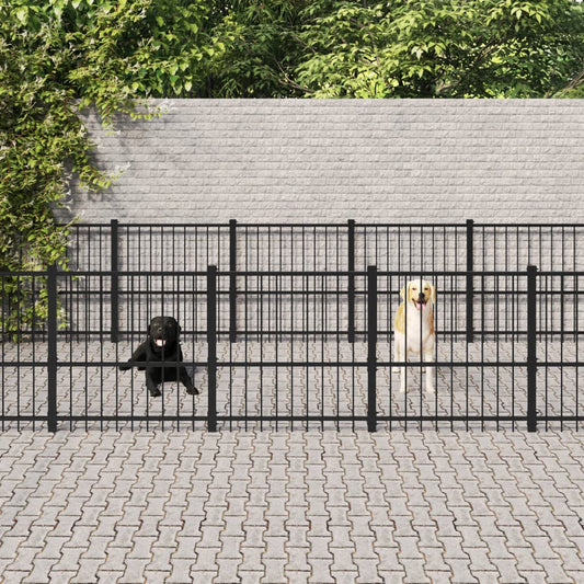 Hondenkennel voor buiten 14,11 m² staal