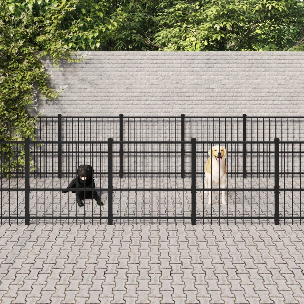 Hondenkennel voor buiten 16,94 m² staal