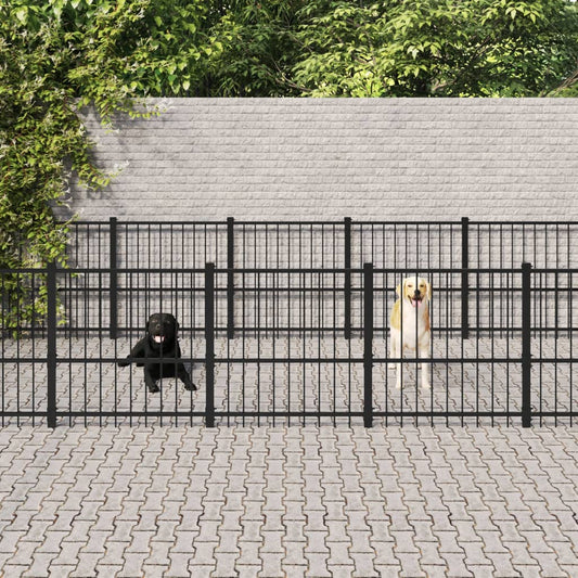 Hondenkennel voor buiten 25,4 m² staal