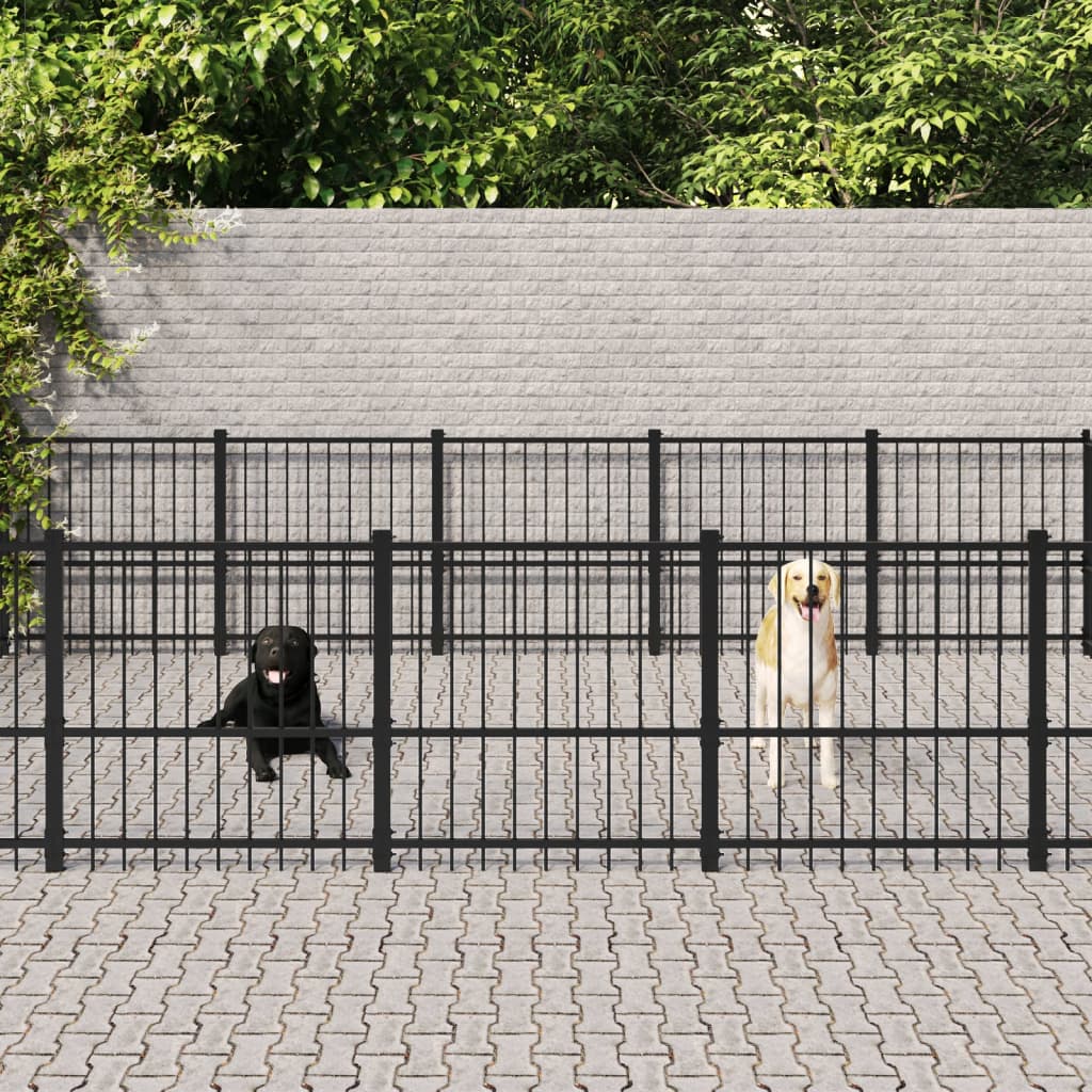 Hondenkennel voor buiten 18,82 m² staal