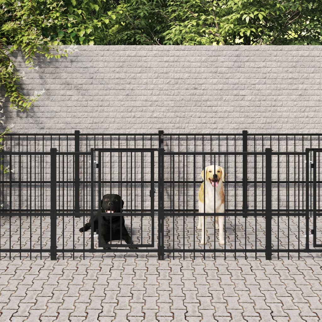 Hondenkennel voor buiten 11,26 m² staal