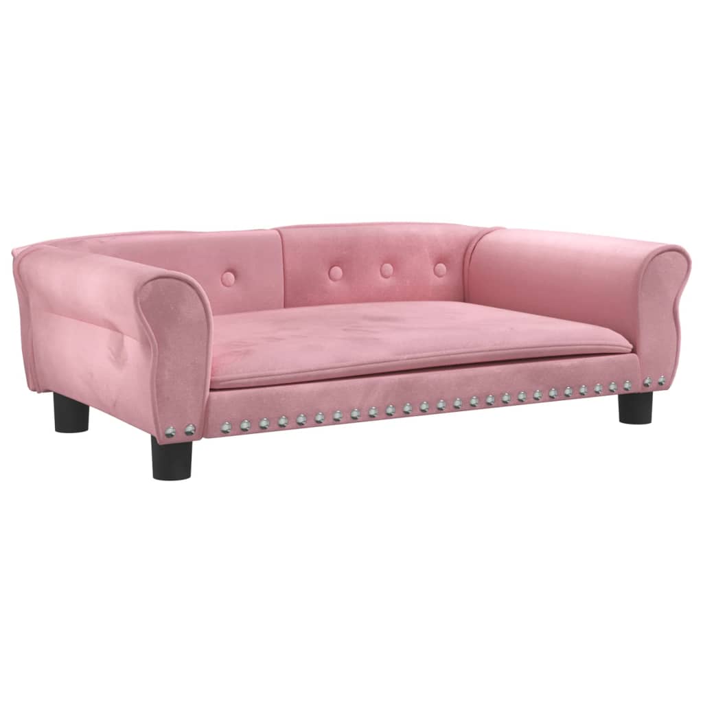 Hondenmand 95x55x30 cm fluweel roze