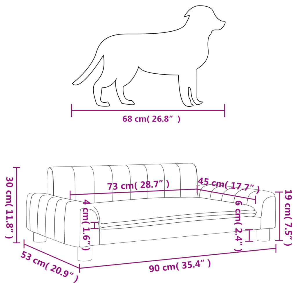 Hondenmand 90x53x30 cm stof bruin