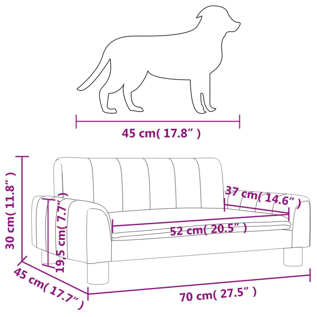 Hondenmand 70x45x30 cm stof crèmekleurig