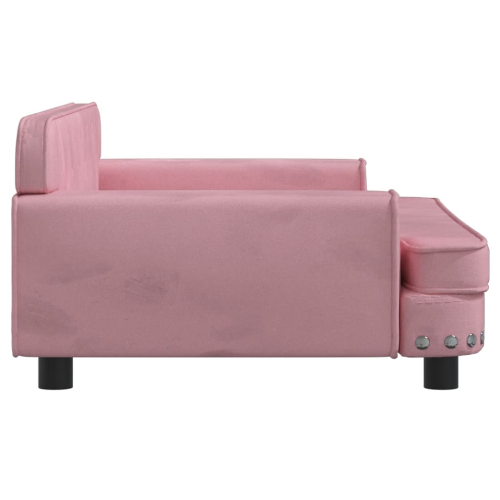 Hondenmand 90x53x30 cm fluweel roze