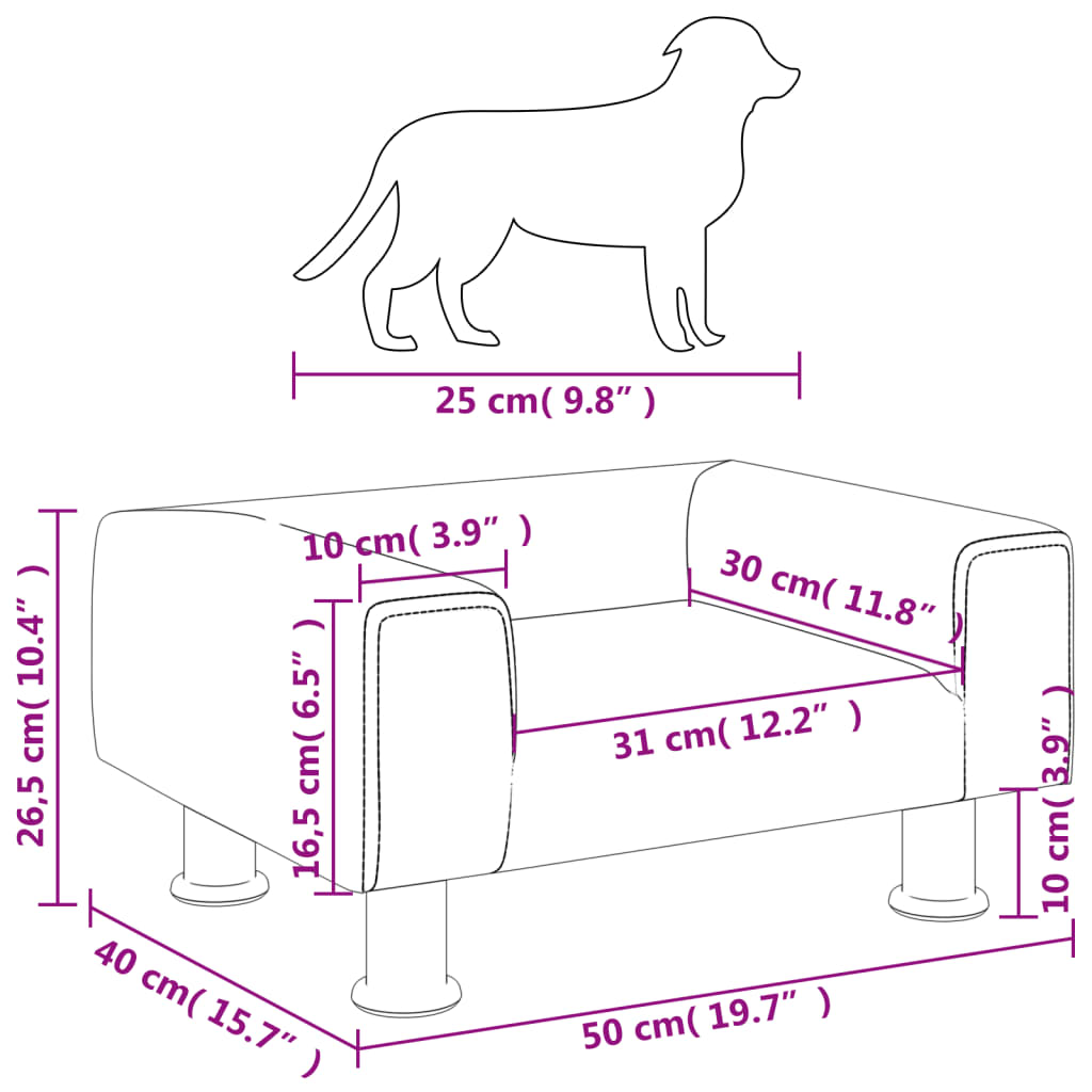 Hondenmand 50x40x26,5 cm fluweel lichtgrijs