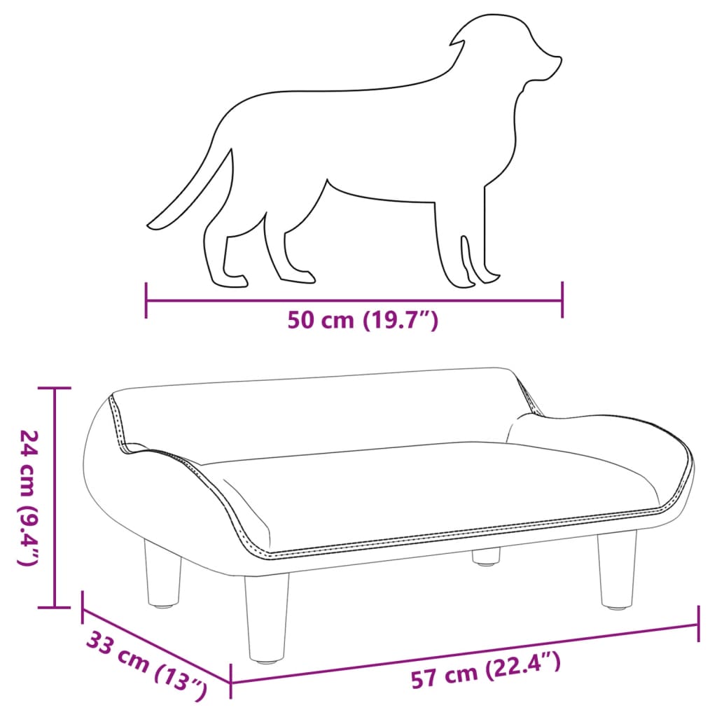 Hondenmand 70x40x24 cm stof crèmekleurig