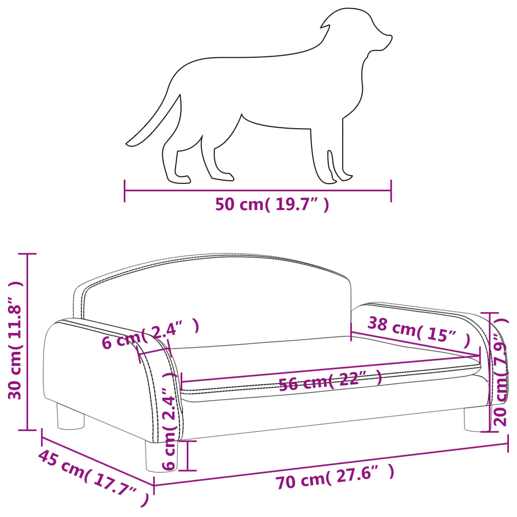 Hondenmand 70x45x30 cm stof bruin