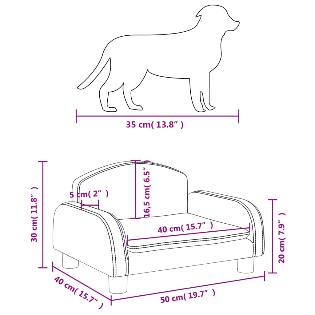 Hondenmand 50x40x30 cm stof bruin