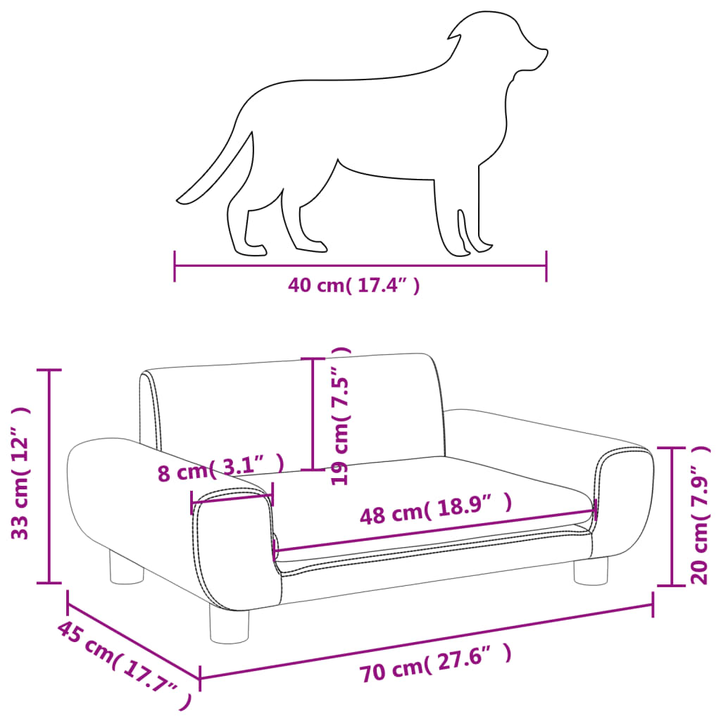 Hondenmand 70x45x33 cm fluweel lichtgrijs