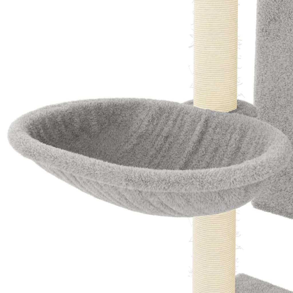 Kattenmeubel met sisal krabpalen 130,5 cm lichtgrijs