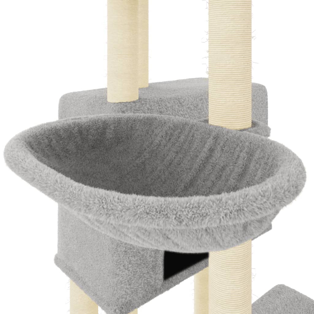 Kattenmeubel met sisal krabpalen 122 cm lichtgrijs