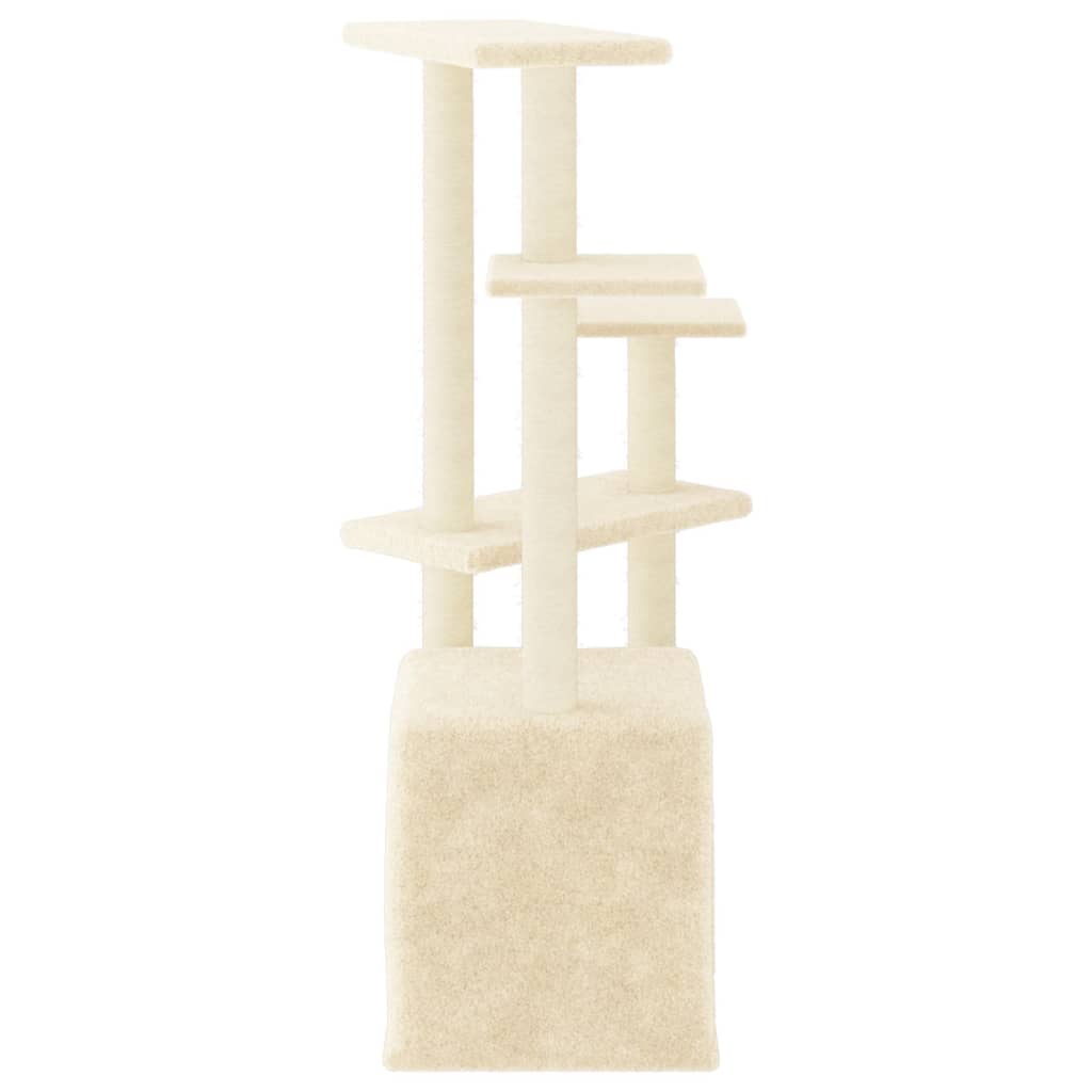 Kattenmeubel met sisal krabpalen 107,5 cm crèmekleurig