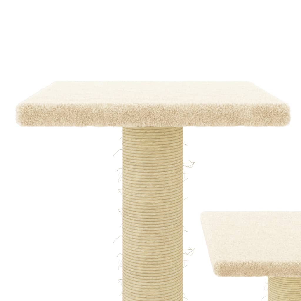 Kattenmeubel met sisal krabpalen 61 cm crèmekleurig