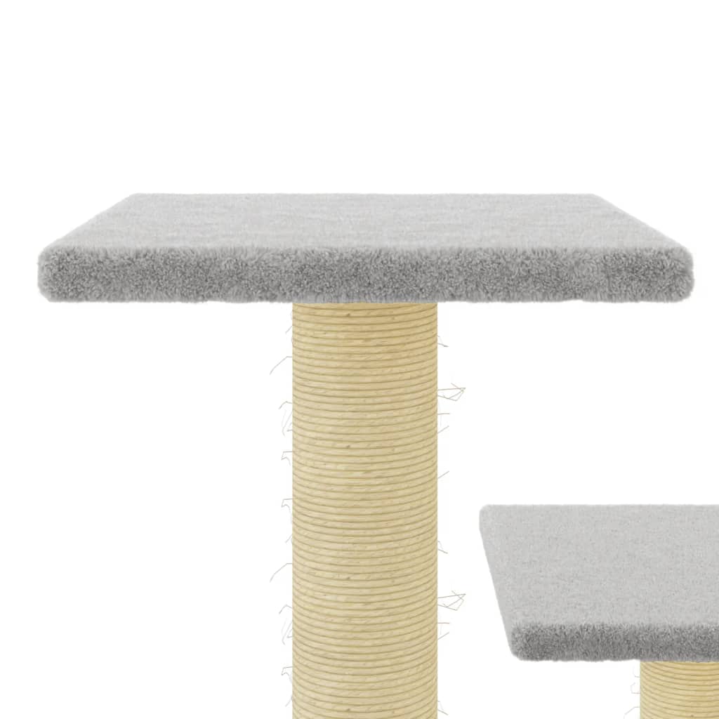 Kattenmeubel met sisal krabpalen 61 cm lichtgrijs