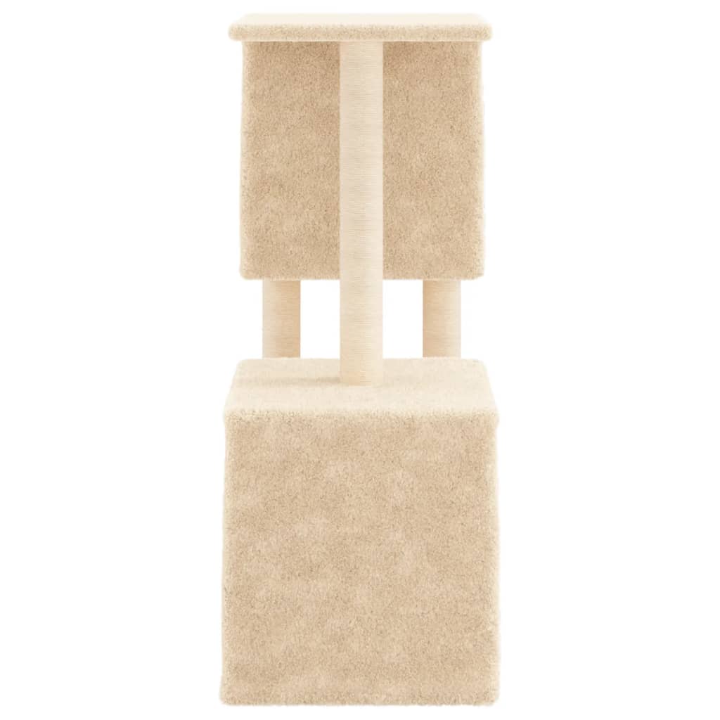 Kattenmeubel met sisal krabpalen 86 cm crèmekleurig