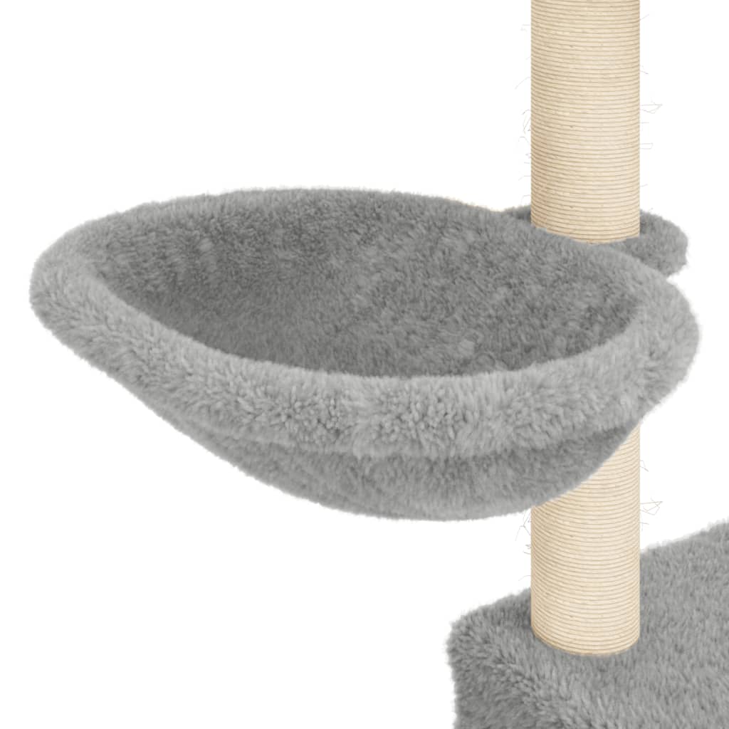 Kattenmeubel met sisal krabpalen 83 cm lichtgrijs