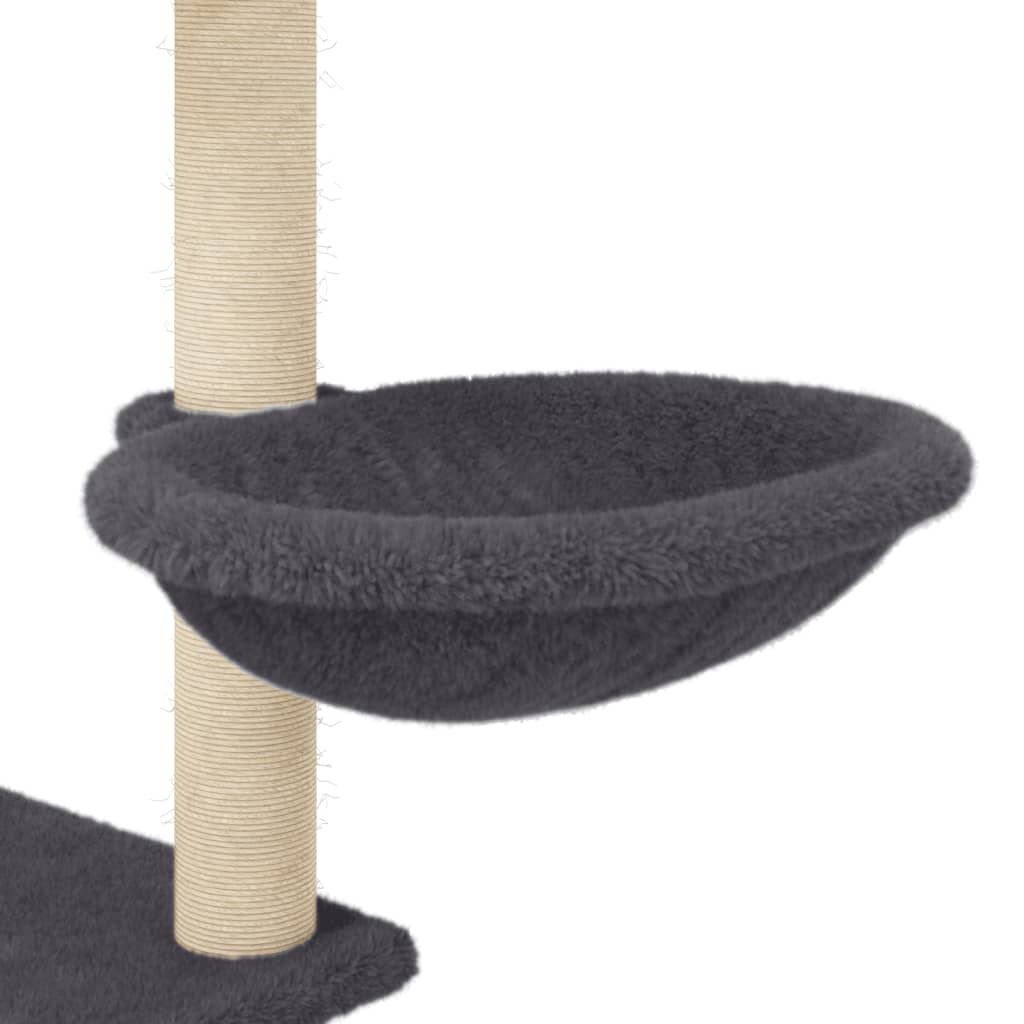 Kattenmeubel met sisal krabpalen 153 cm donkergrijs