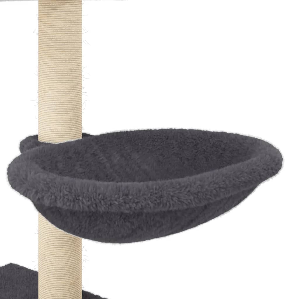 Kattenmeubel met sisal krabpalen 117 cm donkergrijs