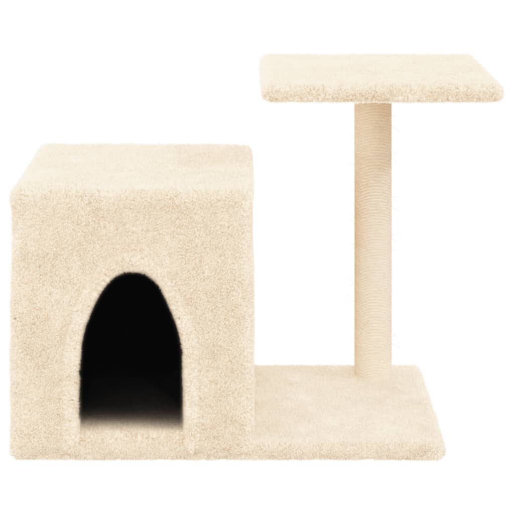 Kattenmeubel met sisal krabpalen 50,5 cm crèmekleurig