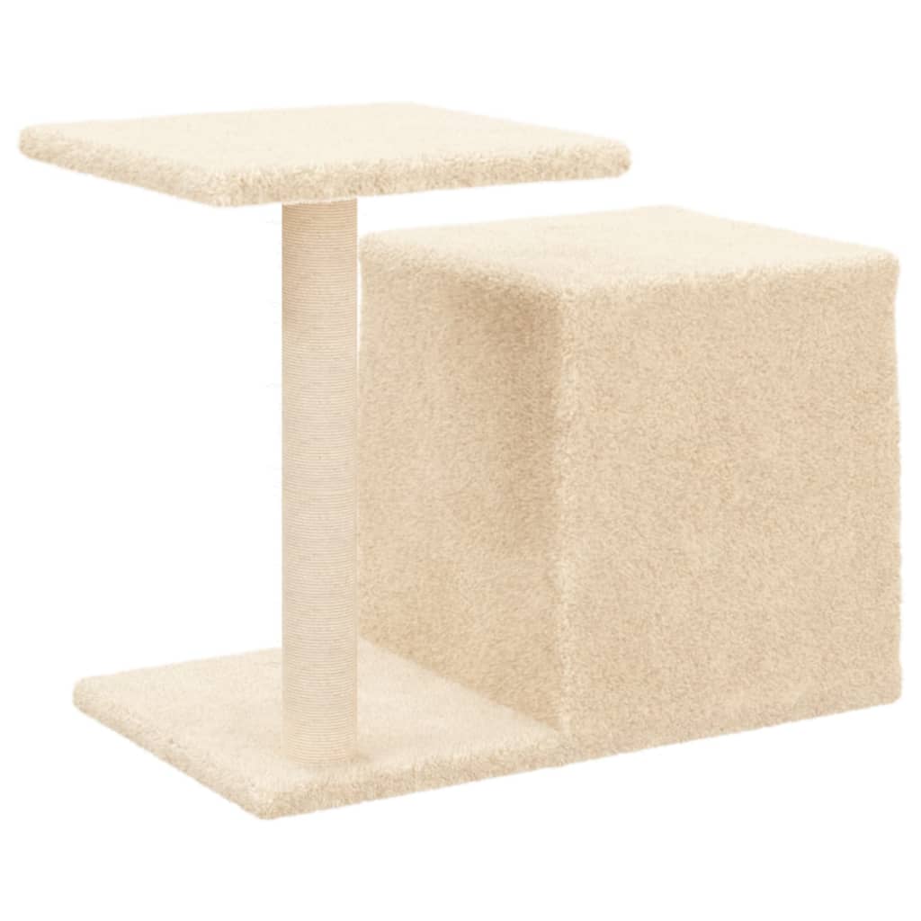 Kattenmeubel met sisal krabpalen 50,5 cm crèmekleurig