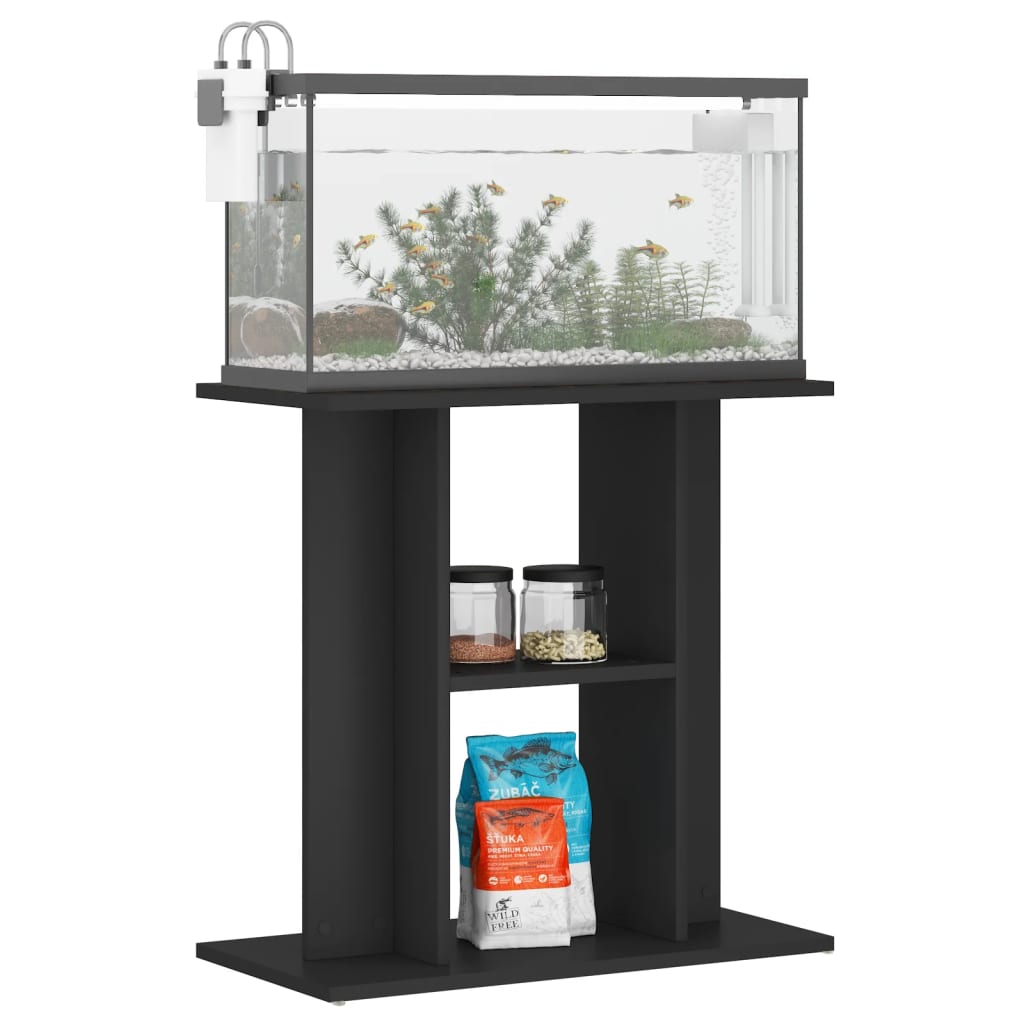 Aquariumstandaard 60x30x60 cm bewerkt hout zwart