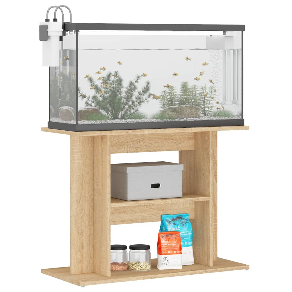 Aquariumstandaard 80x35x60 cm bewerkt hout sonoma eikenkleurig