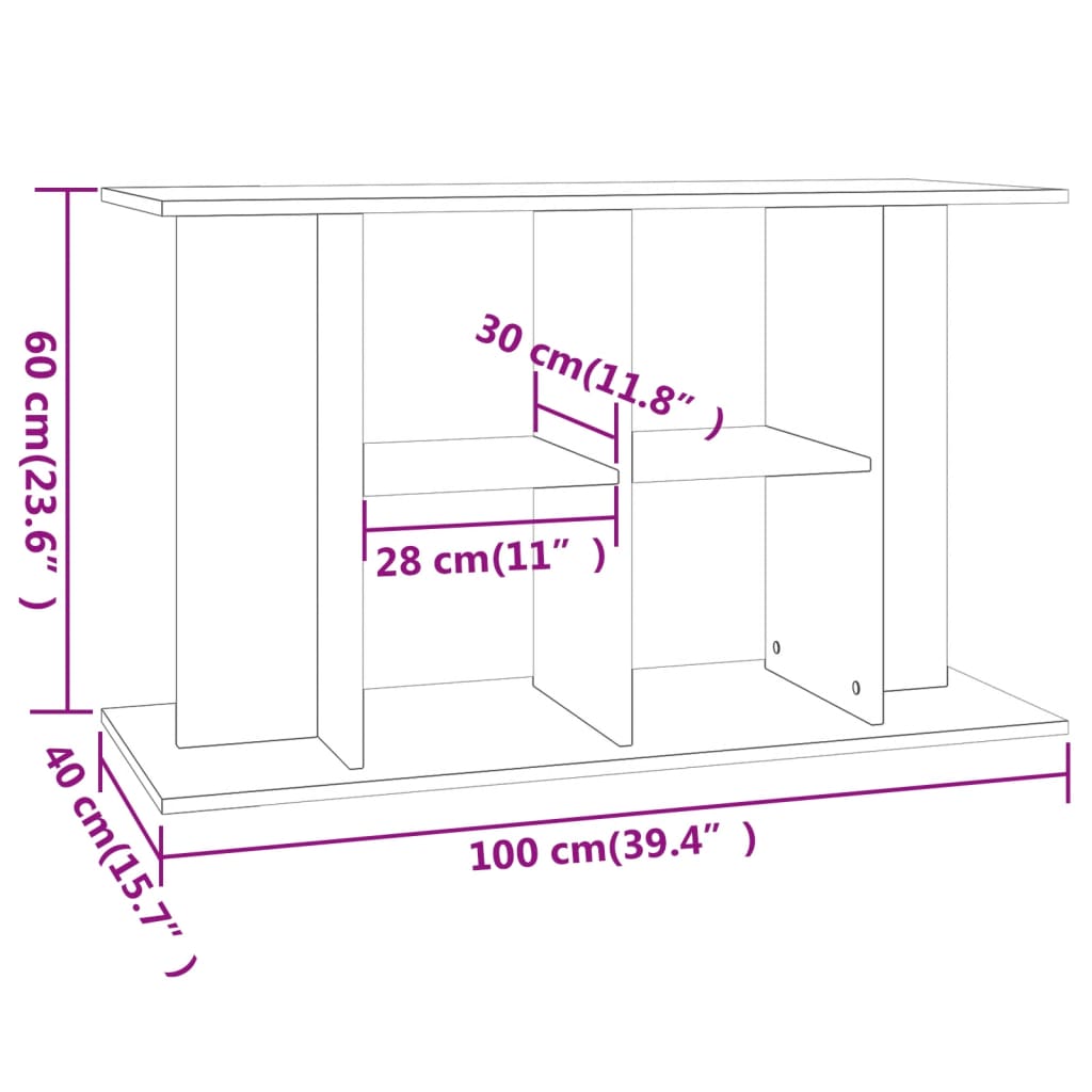 Aquariumstandaard 100x40x60 cm bewerkt hout wit