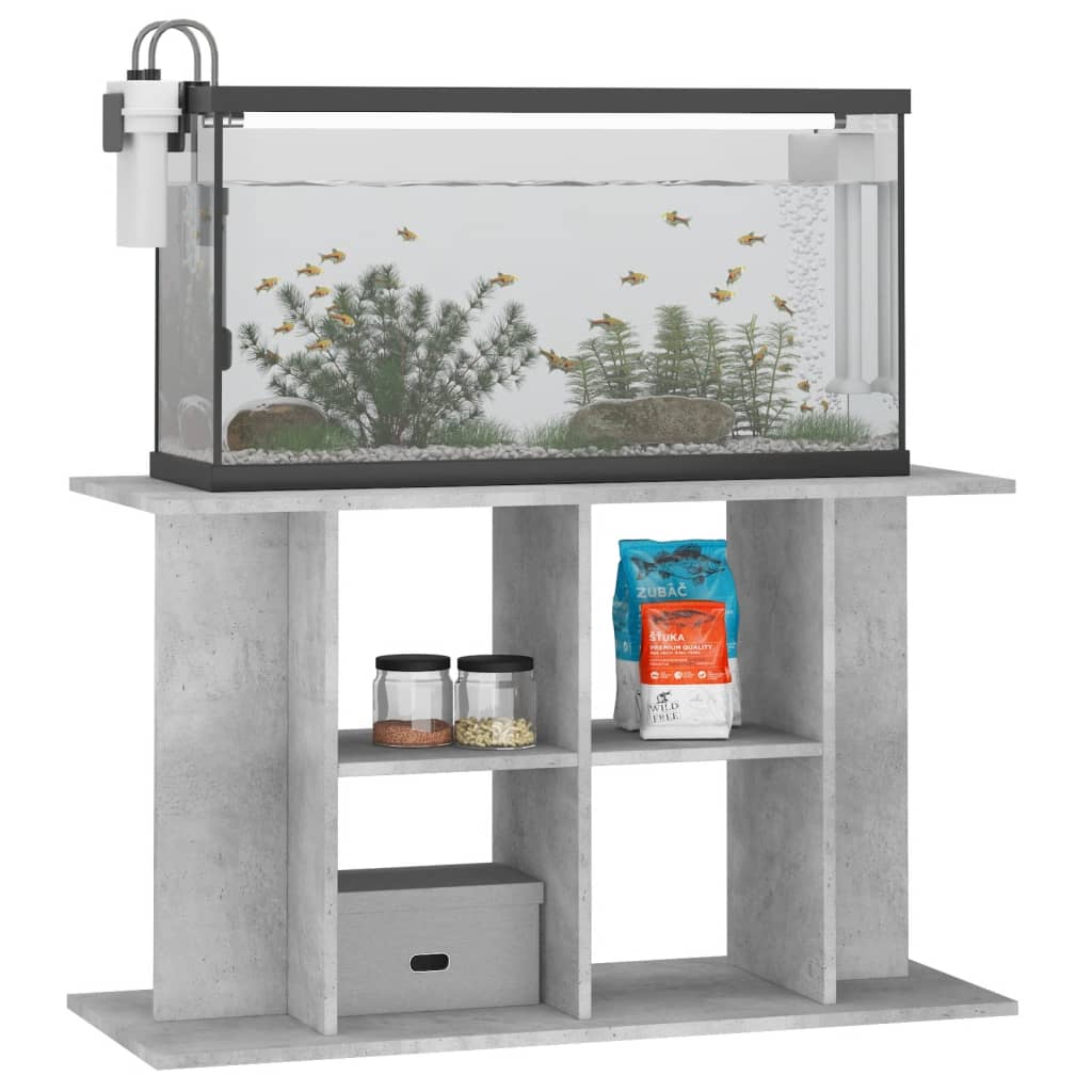 Aquariumstandaard 100x40x60 cm bewerkt hout betongrijs