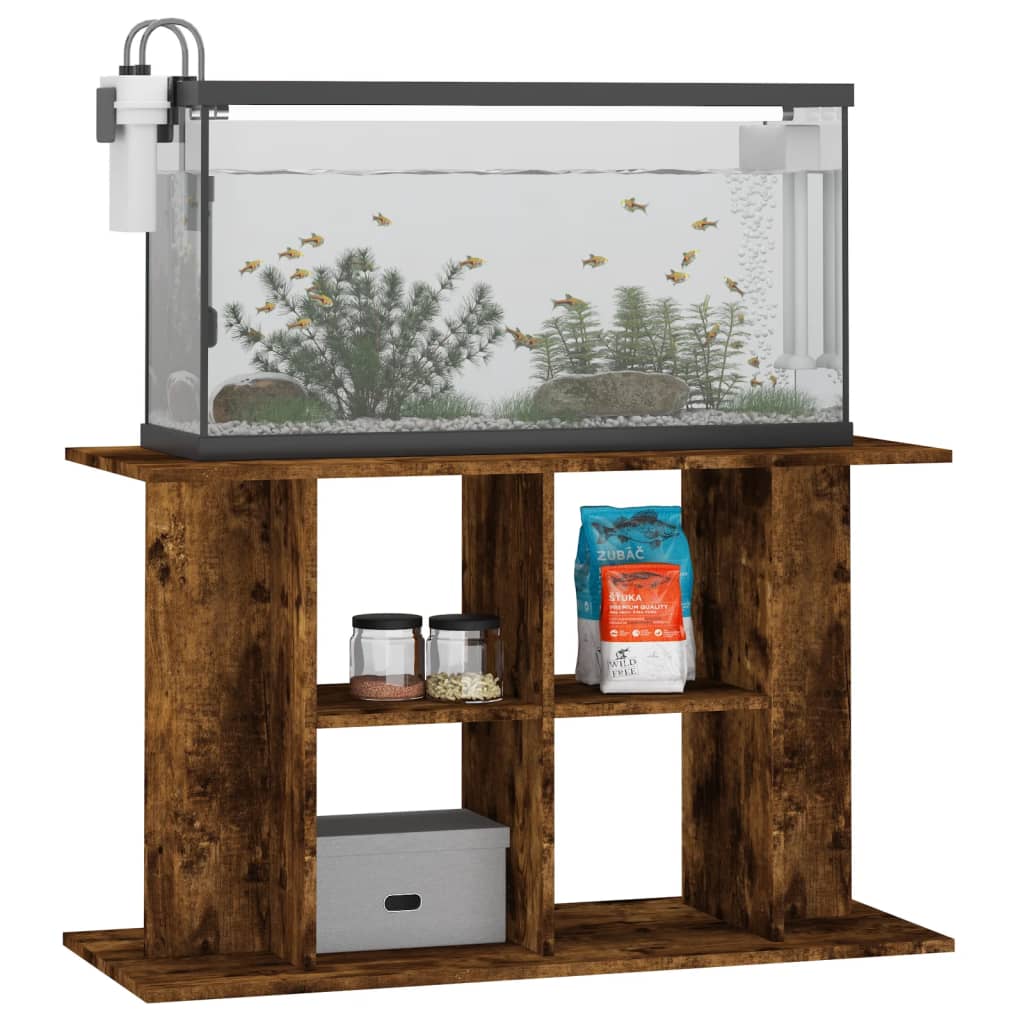 Aquariumstandaard 100x40x60 cm bewerkt hout gerookt eikenkleur