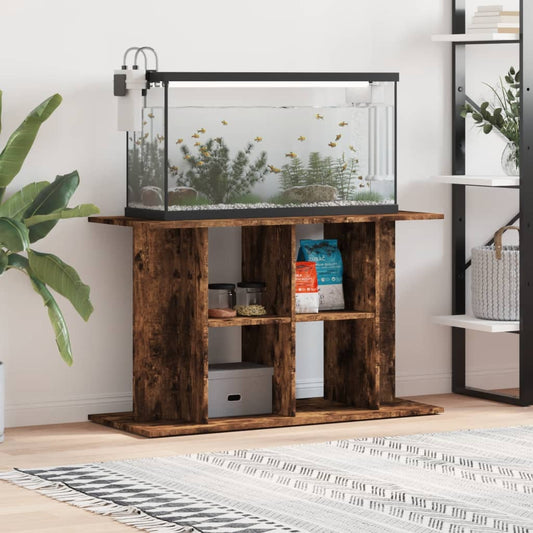 Aquariumstandaard 100x40x60 cm bewerkt hout gerookt eikenkleur