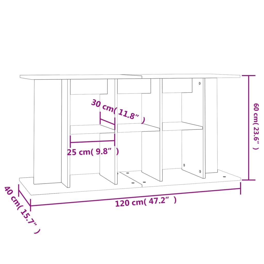 Aquariumstandaard 120x40x60 cm bewerkt hout wit