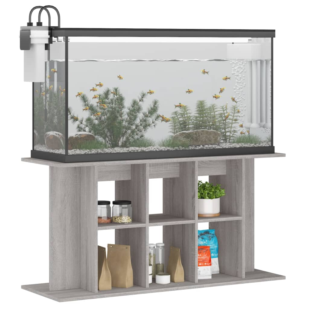 Aquariumstandaard 120x40x60 cm bewerkt hout grijs sonoma