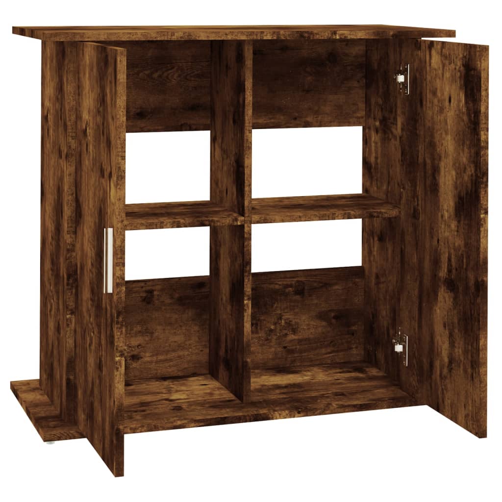 Aquariumstandaard 81x36x73 cm bewerkt hout gerookt eikenkleurig