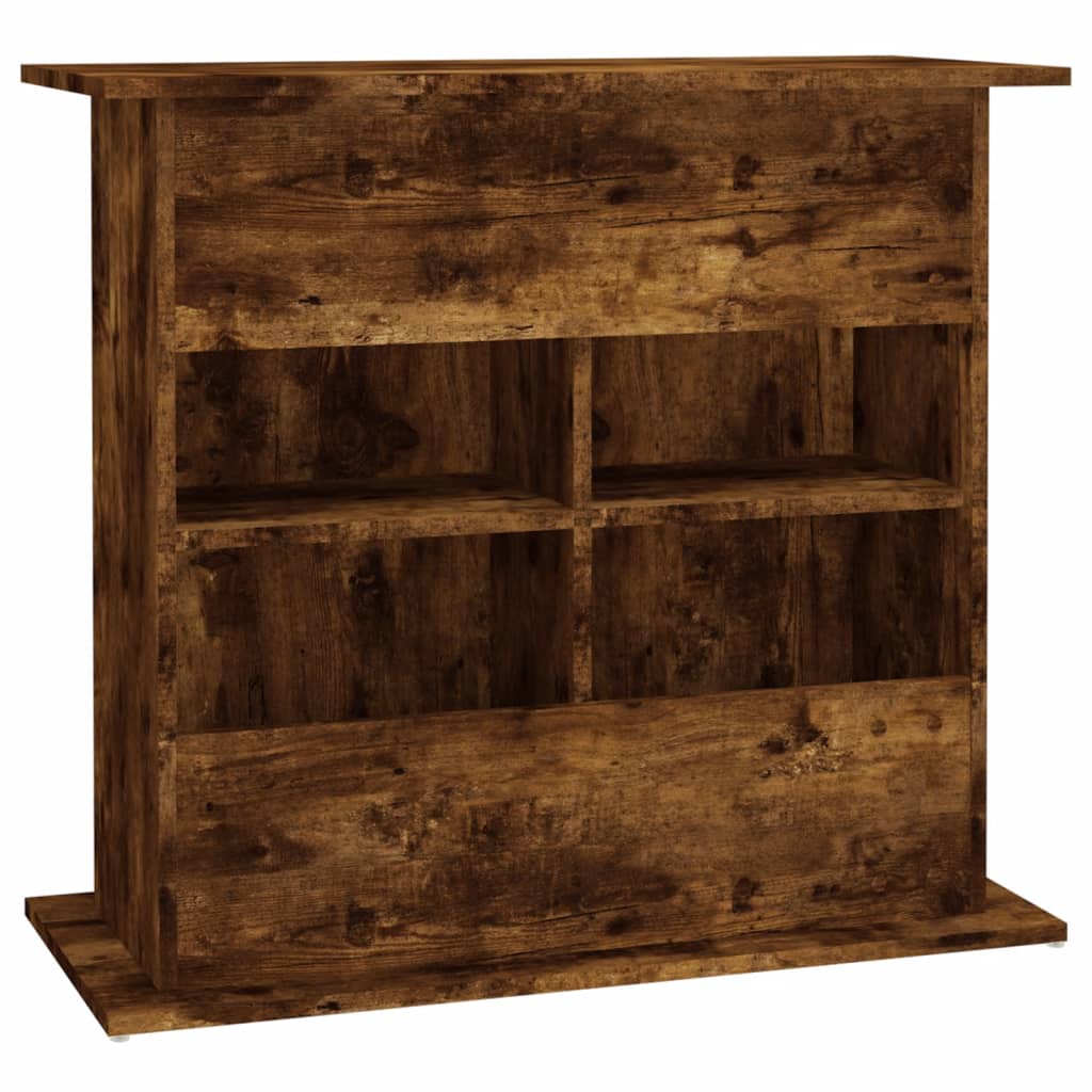 Aquariumstandaard 81x36x73 cm bewerkt hout gerookt eikenkleurig