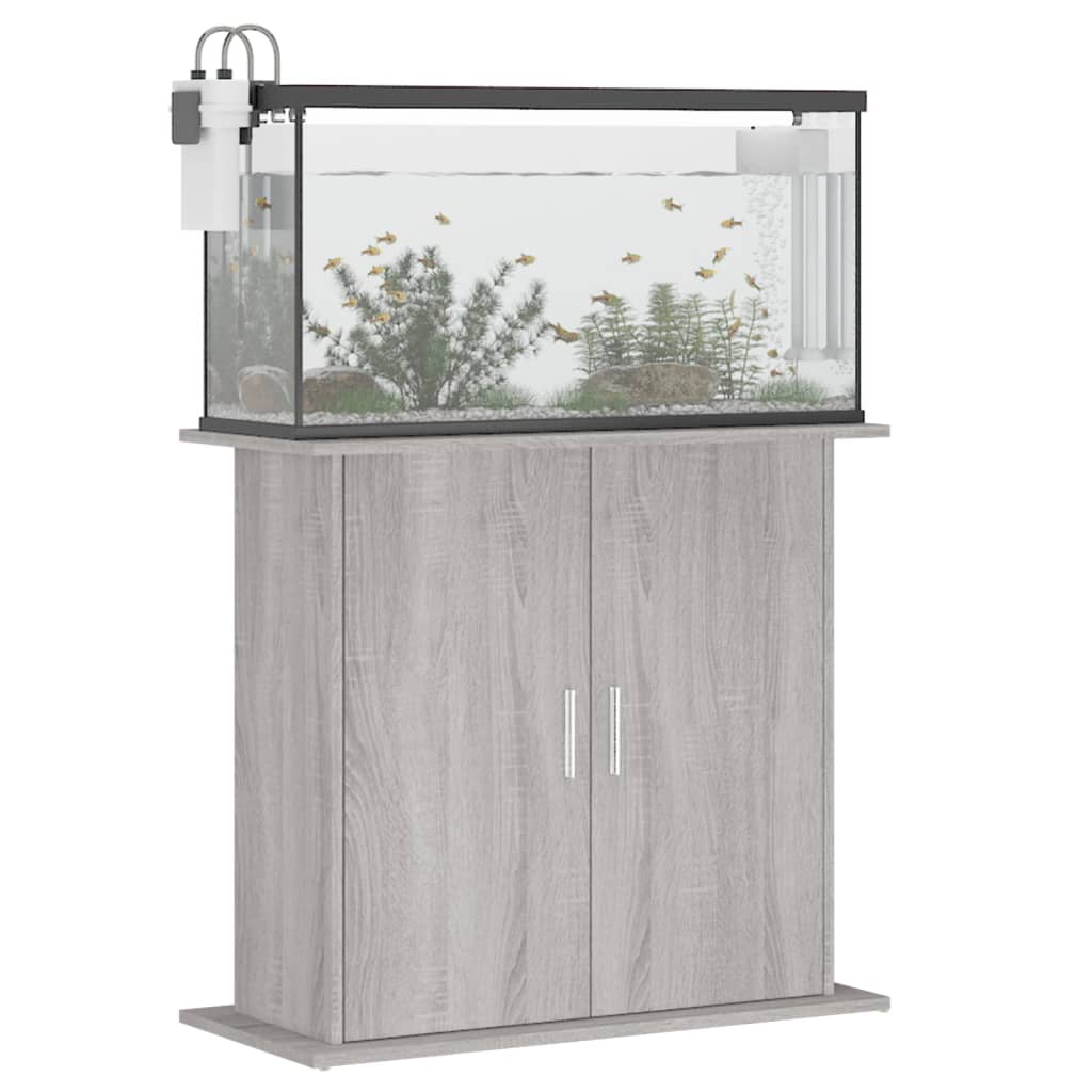 Aquariumstandaard 81x36x73 cm bewerkt hout grijs sonoma eiken