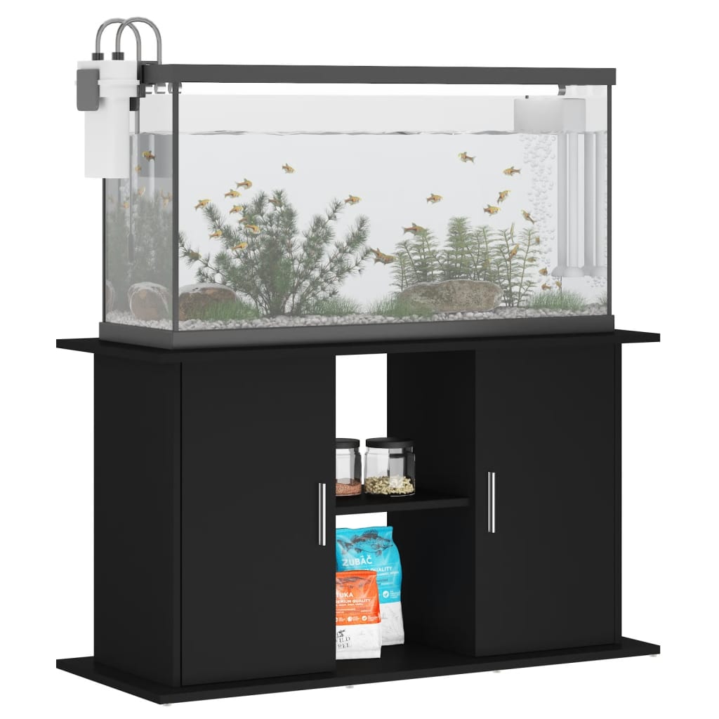 Aquariumstandaard 101x41x58 cm bewerkt hout zwart