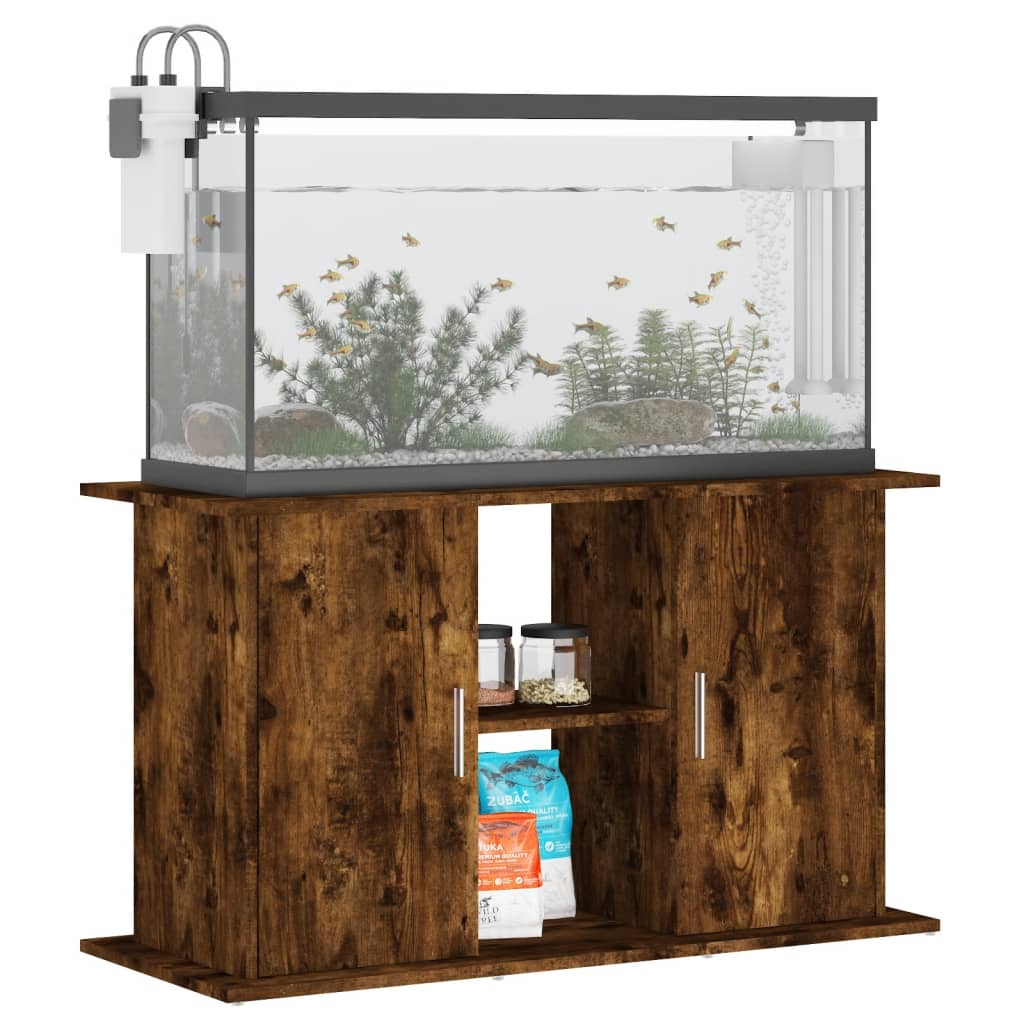 Aquariumstandaard 101x41x58 cm bewerkt hout gerookt eikenkleur