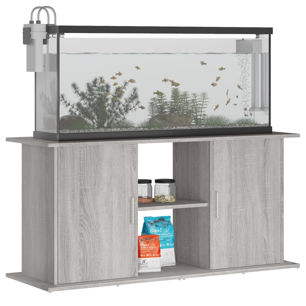 Aquariumstandaard 121x41x58 cm bewerkt hout grijs sonoma eiken