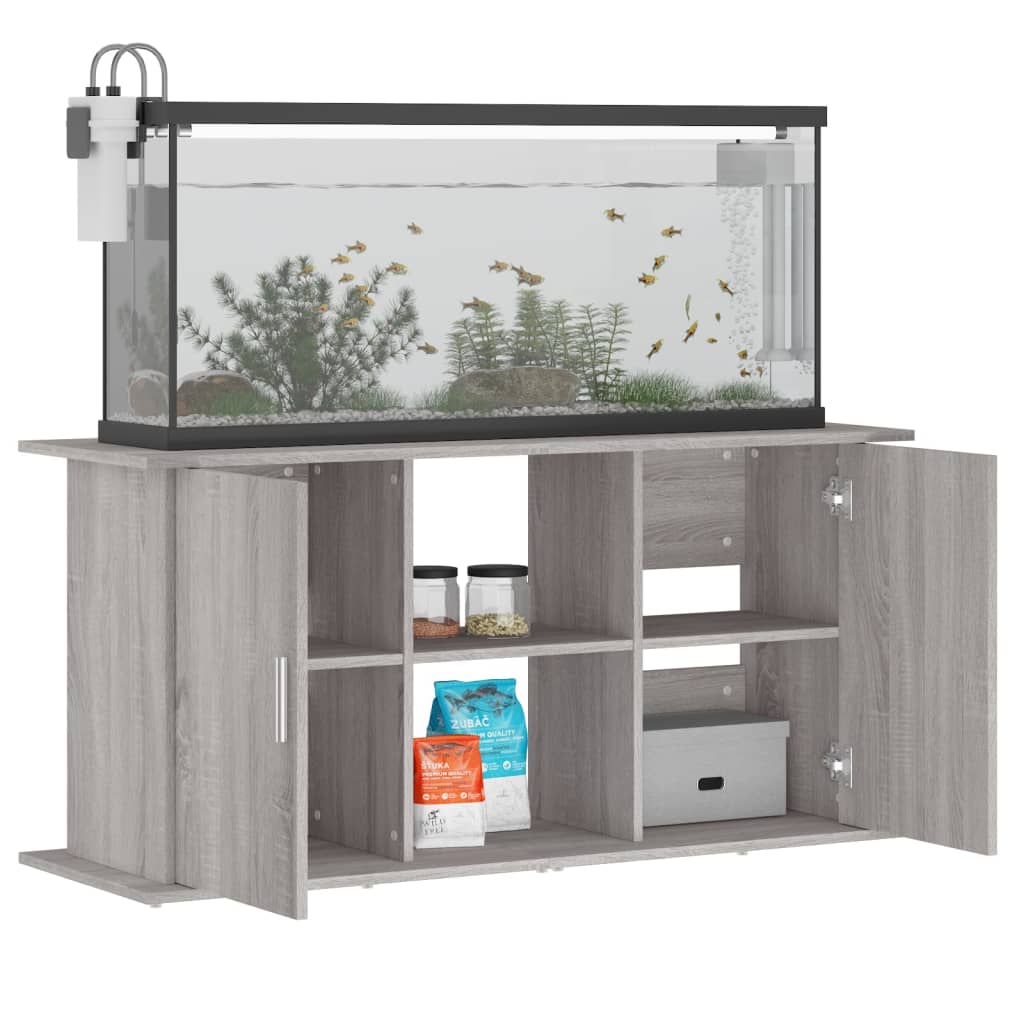 Aquariumstandaard 121x41x58 cm bewerkt hout grijs sonoma eiken