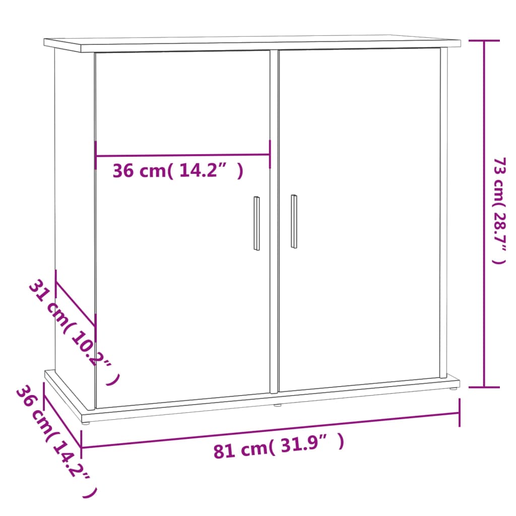 Aquariumstandaard 81x36x73 cm bewerkt hout wit