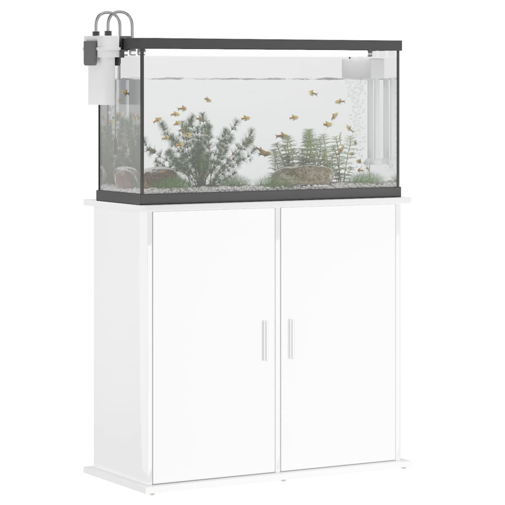 Aquariumstandaard 81x36x73 cm bewerkt hout hoogglans wit