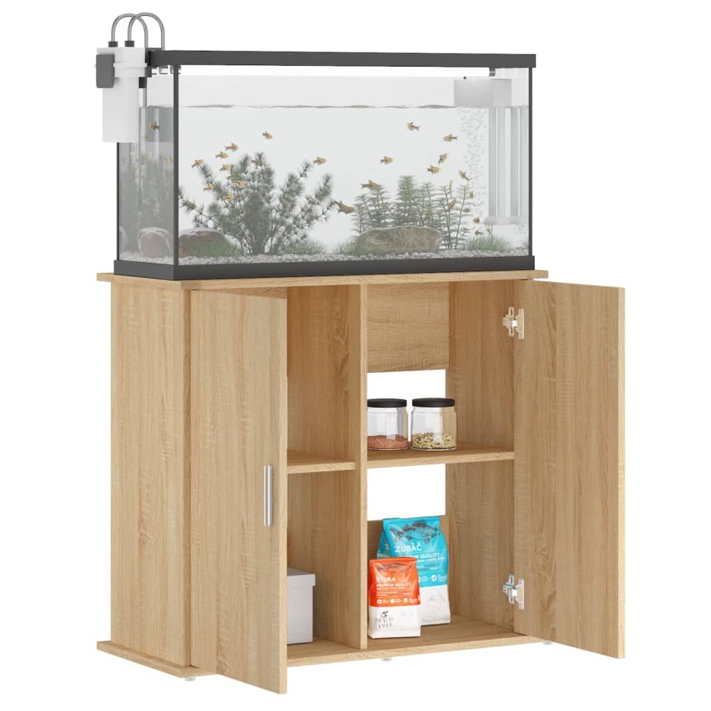 Aquariumstandaard 81x36x73 cm bewerkt hout sonoma eikenkleurig