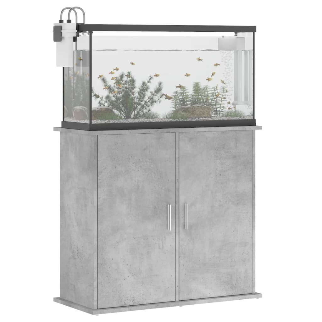 Aquariumstandaard 81x36x73 cm bewerkt hout betongrijs