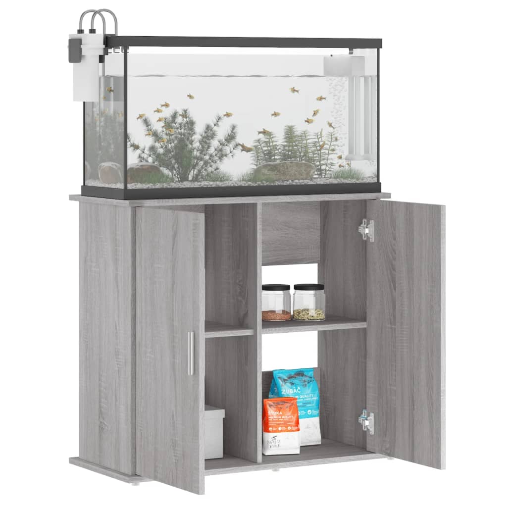 Aquariumstandaard 81x36x73 cm bewerkt hout grijs sonoma eiken